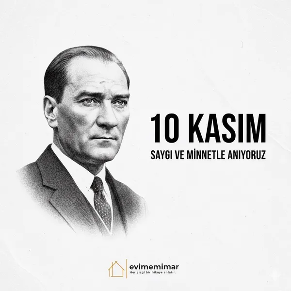 10 Kasım — Saygı, Minnet ve Özlemle Bugün, fikirleriyle bir milleti ayağa kaldıran, vizyonuyla… | Evime Mimar Instagram
